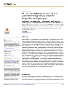 De novo transcriptome sequencing and assembly