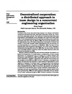 Decentralized cooperation: a distributed approach to ...