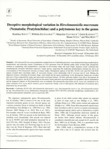 Deceptive morphological variation in Hirschmanniella