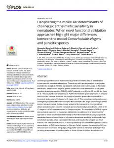 Deciphering the molecular determinants of cholinergic ... - PLOS