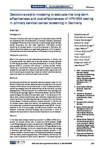 Decision-analytic modeling to evaluate the long