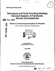 Decision Support: A Framework