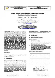 Decision Support in the Investment Analysis on Efficient and ... - icrepq