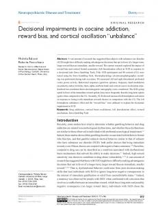 Decisional impairments in cocaine addiction ... - Semantic Scholar