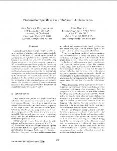 Declarative Specification of Software Architectures