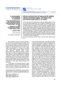 decolourization of malachite green using tamarind seed