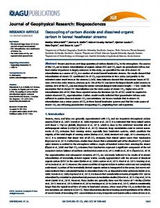 Decoupling of carbon dioxide and dissolved ... - Wiley Online Library