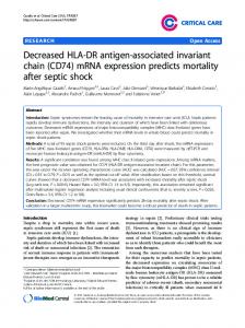 Decreased HLA-DR antigen-associated invariant ... - BioMedSearch