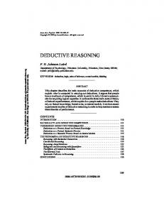 DEDUCTIVE REASONING - UCSD Cognitive Science