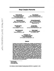 Deep Complex Networks