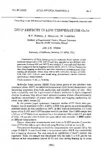 DEEP DEFECTS IN LOW-TEMPERATURE GaAs