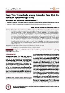 Deep Vein Thrombosis among Intensive Care Unit ... - Semantic Scholar