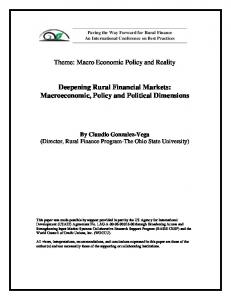 Deepening Rural Financial Markets: Macroeconomic ... - CiteSeerX