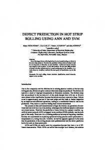 defect prediction in hot strip rolling using ann and svm - ee.oulu.fi