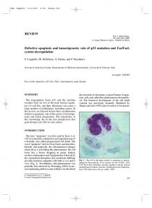 Defective apoptosis and tumorigenesis: role of p53 ... - Semantic Scholar