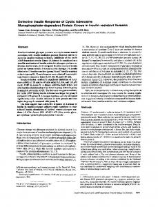 Defective Insulin Response of Cyclic Adenosine Monophosphate ...