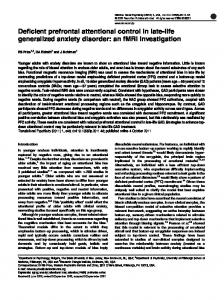 Deficient prefrontal attentional control in late-life ... - Semantic Scholar