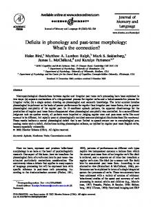 Deficits in phonology and past-tense morphology - Stanford University