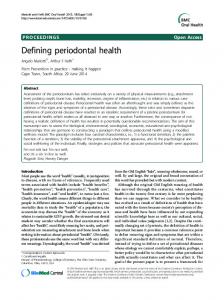 Defining periodontal health - Core