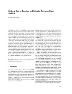 Defining Source Selection and Celestial Reference Frame Stability - IVS