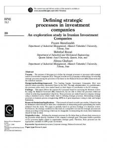 Defining strategic processes in investment ... - Semantic Scholar