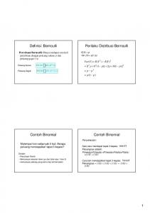 Definisi: Bernoulli Perilaku Distribusi Bernoulli Contoh Binomial ...