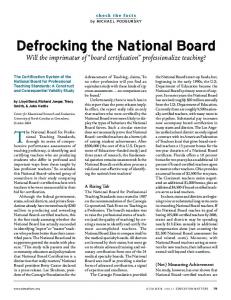 Defrocking the National Board