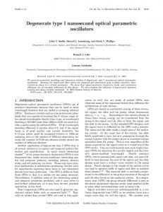 Degenerate type I nanosecond optical parametric ... - Semantic Scholar