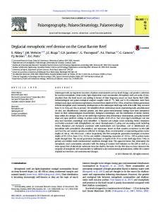 Deglacial mesophotic reef demise on the Great Barrier Reef (PDF ...