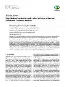 Degradation Characteristics of Aniline with Ozonation and ...