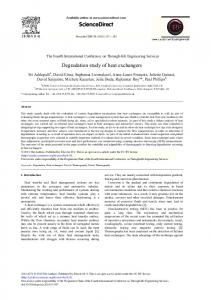 Degradation Study of Heat Exchangers