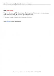 Degree of neutrophil, atrophy, and metaplasia ...