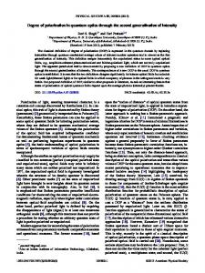 Degree of polarization in quantum optics through the second