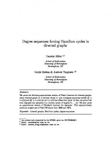 Degree sequences forcing Hamilton cycles in directed graphs