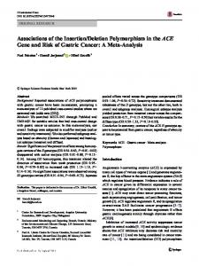 Deletion Polymorphism in the ACE Gene