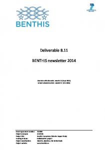 Deliverable 8.11 BENTHIS newsletter 2014