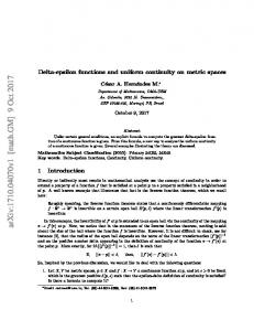 Delta-epsilon functions and uniform continuity on metric spaces