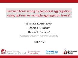 Demand forecasting by temporal aggregation - Semantic Scholar