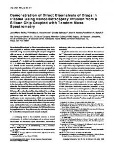 Demonstration of Direct Bioanalysis of Drugs in ... - ACS Publications