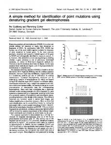 denaturing gradient gel electrophoresis - BioMedSearch