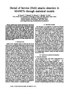 Denial of Service (DoS) attacks detection in MANETs ... - IEEE Xplore