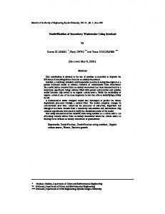 Denitrification of Secondary Wastewater Using Sawdust