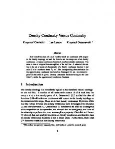 Density Continuity Versus Continuity