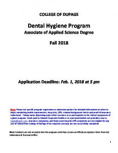 Dental Hygiene Program - College of DuPage