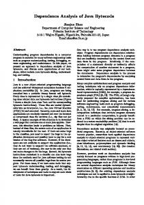 Dependence Analysis of Java Bytecode