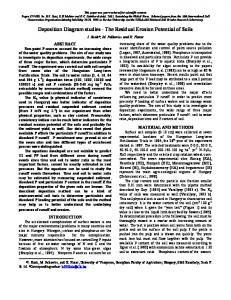 Deposition Diagram studies - The Residual Erosion Potential of Soils