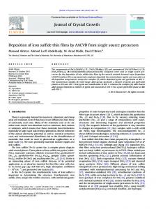 Deposition of iron sulfide thin films by AACVD from