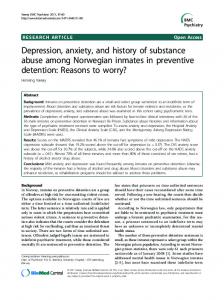 Depression, anxiety, and history of substance abuse ... - ScienceOpen