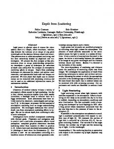 Depth from Scattering - Semantic Scholar