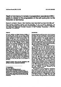 Depth of dormancy in tomato (Lycopersicon ... - WUR E-depot